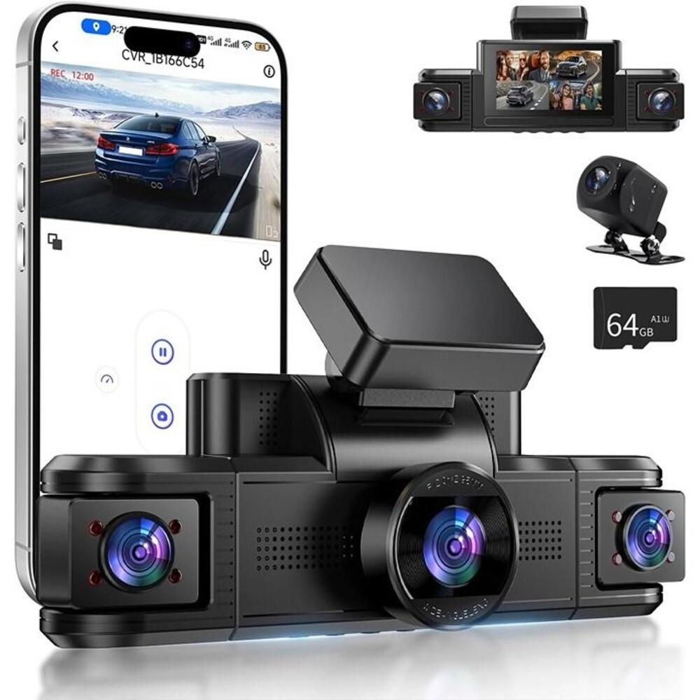 4 Channel Dash Camera for Car, 360° Dash Cam Front and Rear Left Right